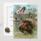  Boerderij met Thanksgiving Turkije Feestdagenkaart (Voorkant / Achterkant)