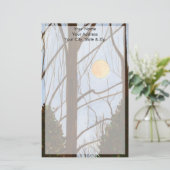 Boerderij met volledige kerstboom briefpapier (Staand voorkant)