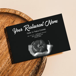 Boerderij met zwarte en witte piepers naar tafelre contactkaartje