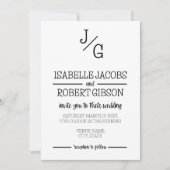 Boerderij Monogram Huwelijksuitnodiging Kaart (Voorkant)