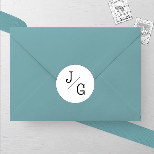 Boerderij Monogram Trouwronde Sticker