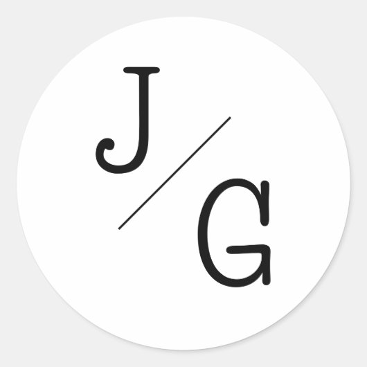 Boerderij Monogram Trouwronde Sticker (Voorkant)