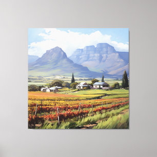 Boerderij Muur Kunst Canvasprint in Berglandschap Canvas Afdruk