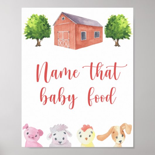 Boerderij - naam die babyvoedsel poster (Voorkant)