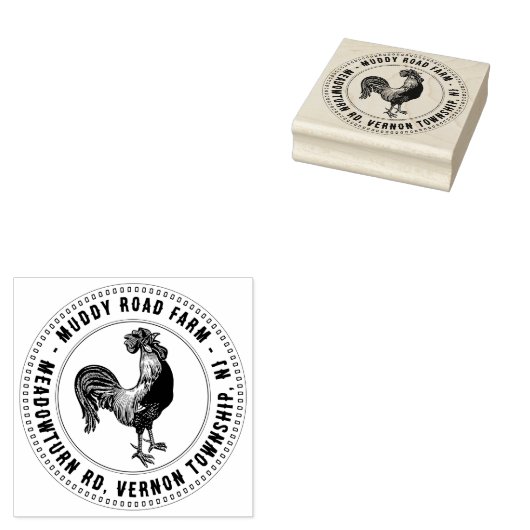 Boerderij Naam en locatie Rooster Stempel Fancy gr (Gestempeld)