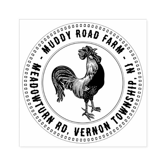 Boerderij Naam en locatie Rooster Stempel Fancy gr (Afrduk)