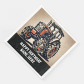 Boerderij naam Happy Birthday Tractor Tillage Farm Servet (Hoek)