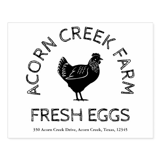  Boerderij Naam | Verse eierstaart Rubberstempel (Afrduk)