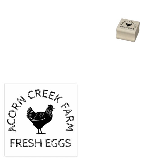  Boerderij Naam | Verse eierstempel Rubberstempel (Gestempeld)