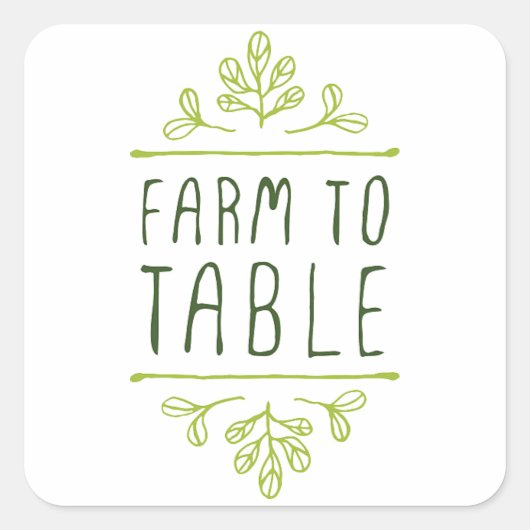 boerderij naar tabellabel vierkante sticker (Voorkant)