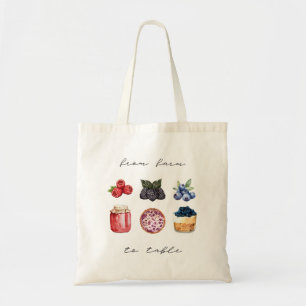 Boerderij naar tafel Berry Fruit Edition Canvas ta Tote Bag