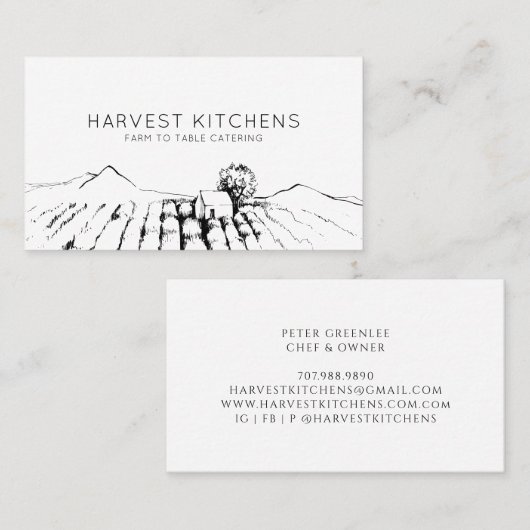 Boerderij naar tafel Catering Visitekaartje (Voorkant / Achterkant)