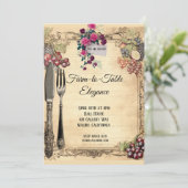 Boerderij naar tafel diner uitnodiging (Staand voorkant)