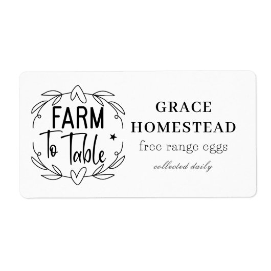 Boerderij naar tafel kip ei karton etiket (Voorkant)