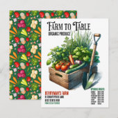 Boerderij naar tafel Organic Produce Business Post Briefkaart (Voorkant / Achterkant)