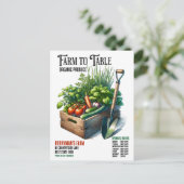 Boerderij naar tafel Organic Produce Business Post Briefkaart (Staand voorkant)