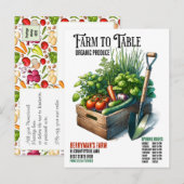 Boerderij naar tafel Organic Produce Business Post Briefkaart (Voorkant / Achterkant)