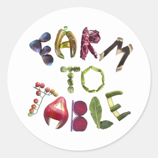 Boerderij naar tafel Schattige fruit en veggie the Ronde Sticker (Voorkant)