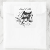 Boerderij naar tafel zwart en wit wastikker vierkante sticker (Tas)