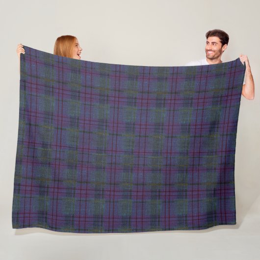 Boerderij Navy Blue Tartan Fleece Deken (In situ)