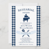  boerderij Navy Gingham repetitie diner Kaart (Voorkant)