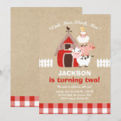 Boerderij nodigt Birthday Old McDonald Country uit Kaart (Voorkant / Achterkant)