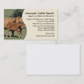 Boerderij of ranch van neef-koeien visitekaartje (Voorkant / Achterkant)