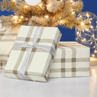 Boerderij  off witte sepia plaid patroon cadeaupapier