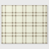 Boerderij  off witte sepia plaid patroon cadeaupapier (Vlak)