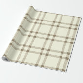 Boerderij  off witte sepia plaid patroon cadeaupapier (Uitgerold)
