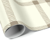 Boerderij  off witte sepia plaid patroon cadeaupapier (Rol Hoek)