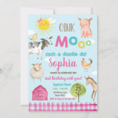 Boerderij Old MacDonald Barnyard Pink Animals Part Kaart (Voorkant)