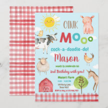 Boerderij Old MacDonald Barnyard Red Animals Party