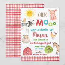 Boerderij Old MacDonald Barnyard Red Animals Party