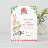 Boerderij Old MacDonald Barnyard Red Boy Animals P Kaart (Staand voorkant)