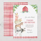 Boerderij Old MacDonald Barnyard Red Boy Animals P Kaart (Voorkant / Achterkant)