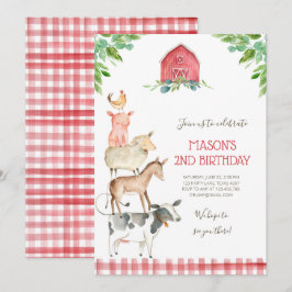 Boerderij Old MacDonald Barnyard Red Boy Animals P Kaart