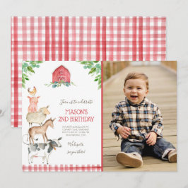 Boerderij Old MacDonald Barnyard Red Boy Animals P Kaart
