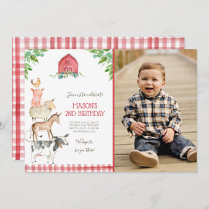 Boerderij Old MacDonald Barnyard Red Boy Animals P Kaart