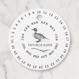  boerderij omcirkelde datum eikarton bedankjes labels