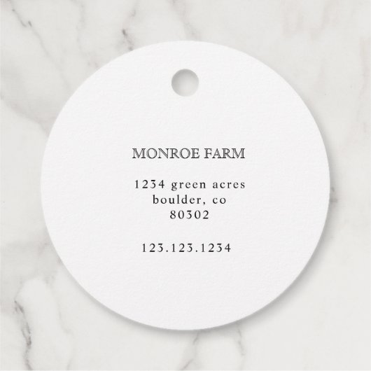  boerderij omcirkelde datum eikarton bedankjes labels (Achterkant)