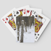 Boerderij-omheining met Barbed in een koude winter Pokerkaarten (Achterkant)
