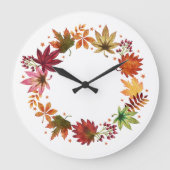 Boerderij Oogst Herfst Herfst Bladeren Krans Grote Klok (Voorkant)