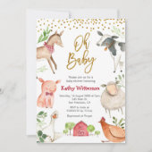 Boerderij op baby baby shower uitnodiging (Voorkant)