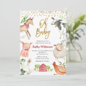 Boerderij op baby baby shower uitnodiging (Staand voorkant)