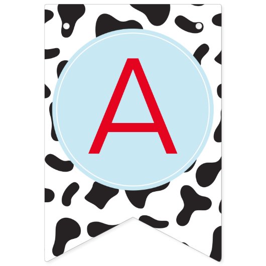 Boerderij op feestdag koe drukbanner vlaggetjes (Derde vlag)