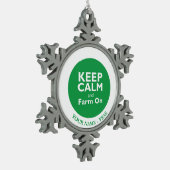 Boerderij op tin sneeuwvlok ornament (Links)