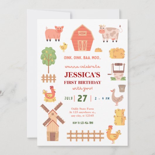Boerderij op uitnodiging 1e verjaardag (Voorkant)