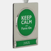 Boerderij op verzilverd banner ornament (Rechts)