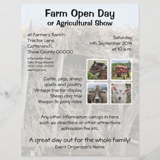 Boerderij open dag of landbouwshow flyer (Voorkant)